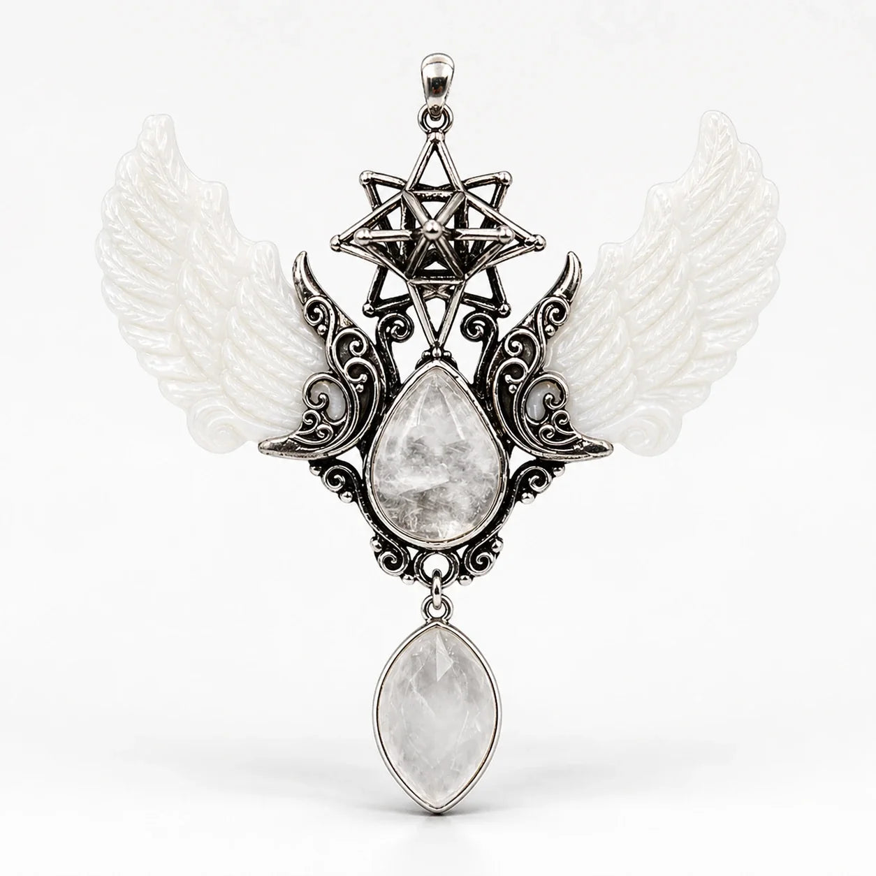 Angel Wing Merkaba Pendant studio product photo
