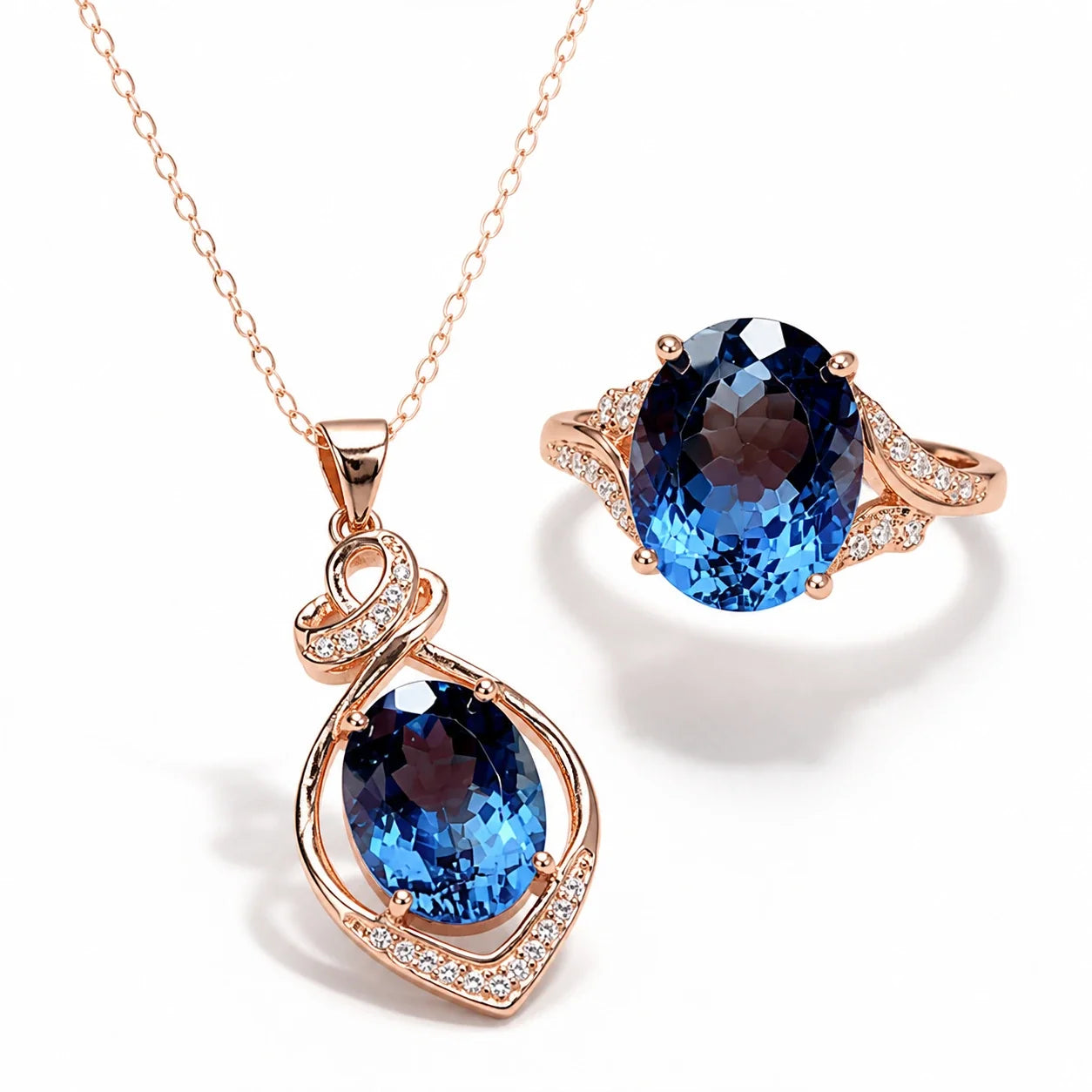 Azure Crystal Confidence Necklace studio product photo
