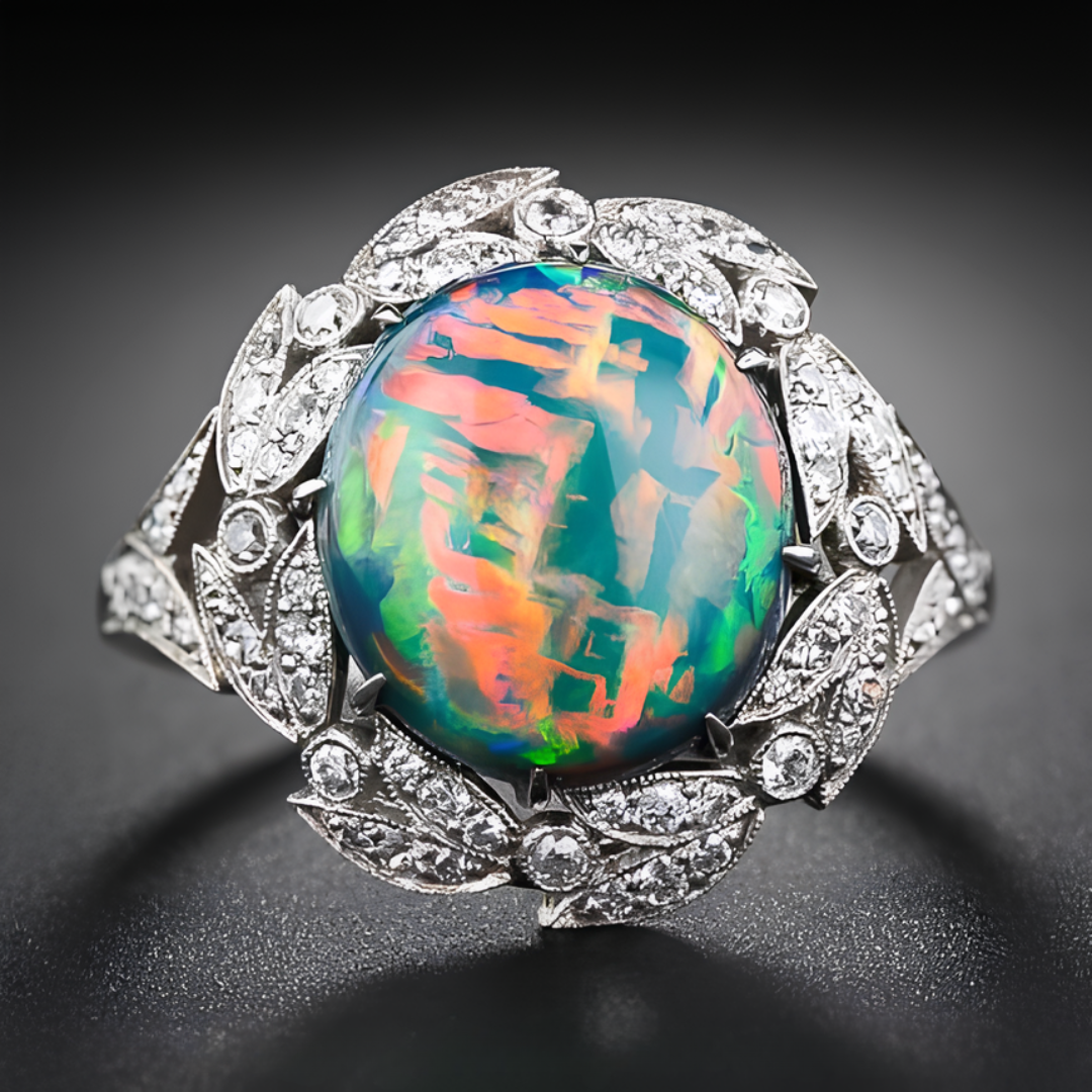 Green Opal Grove Aura Ring