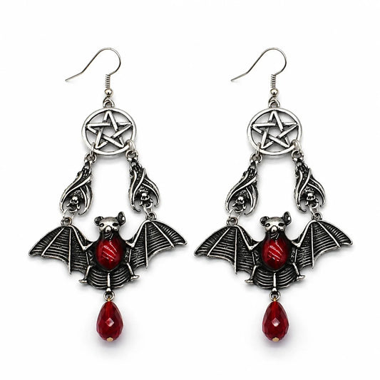 Bat Wing Pentacle Earrings studio product photo