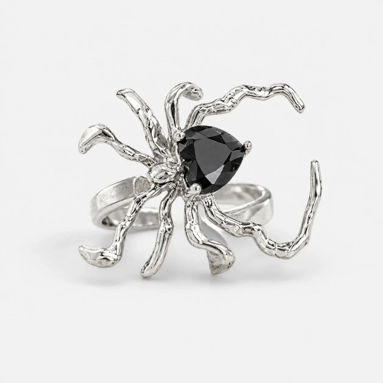 Black Zircon Spider Ring studio product photo