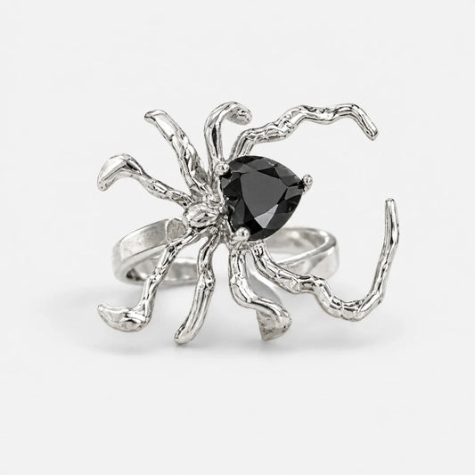 Black Zircon Spider Ring studio product photo