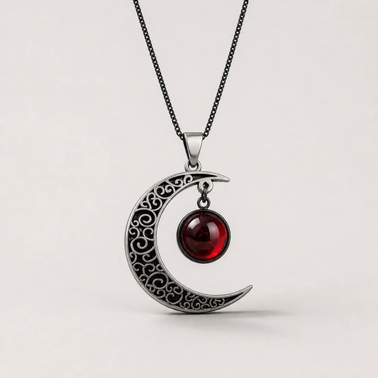 Bloodstone Crescent Necklace studio product photo