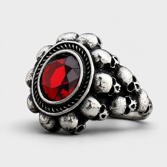 Bloodstone Skull Ring studio product photo