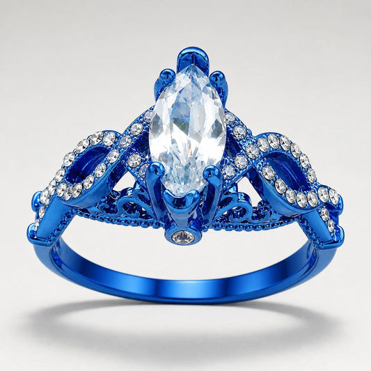 Blue Goddess Crystal Ring studio product photo