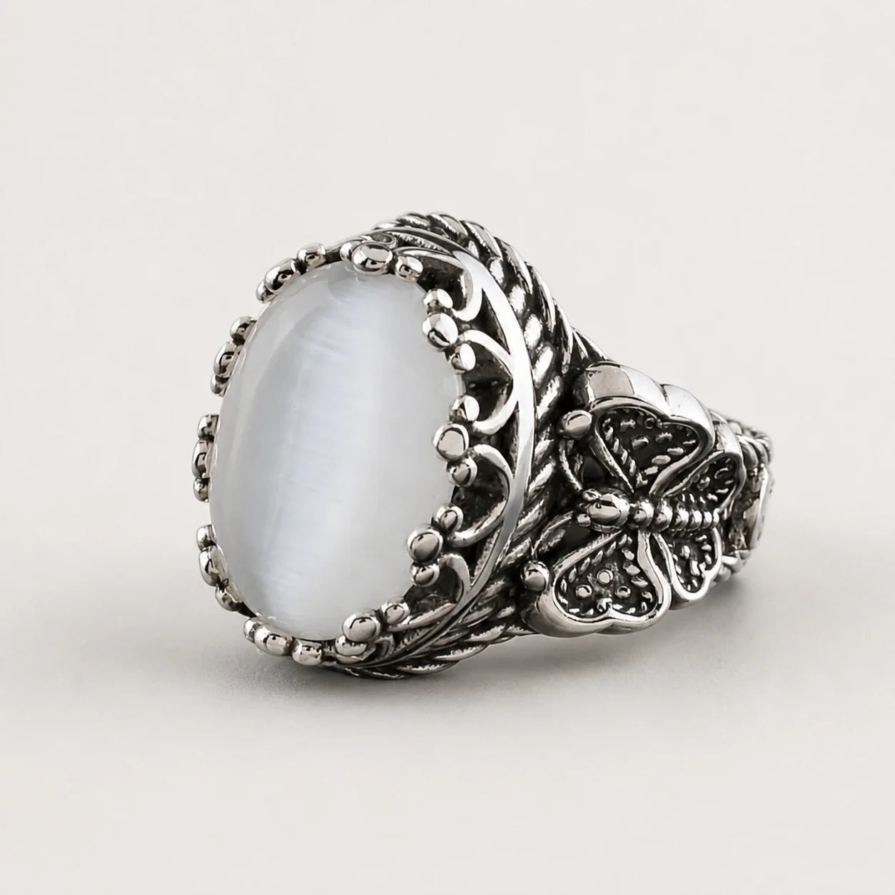 Butterfly Moonstone Ring studio product photo