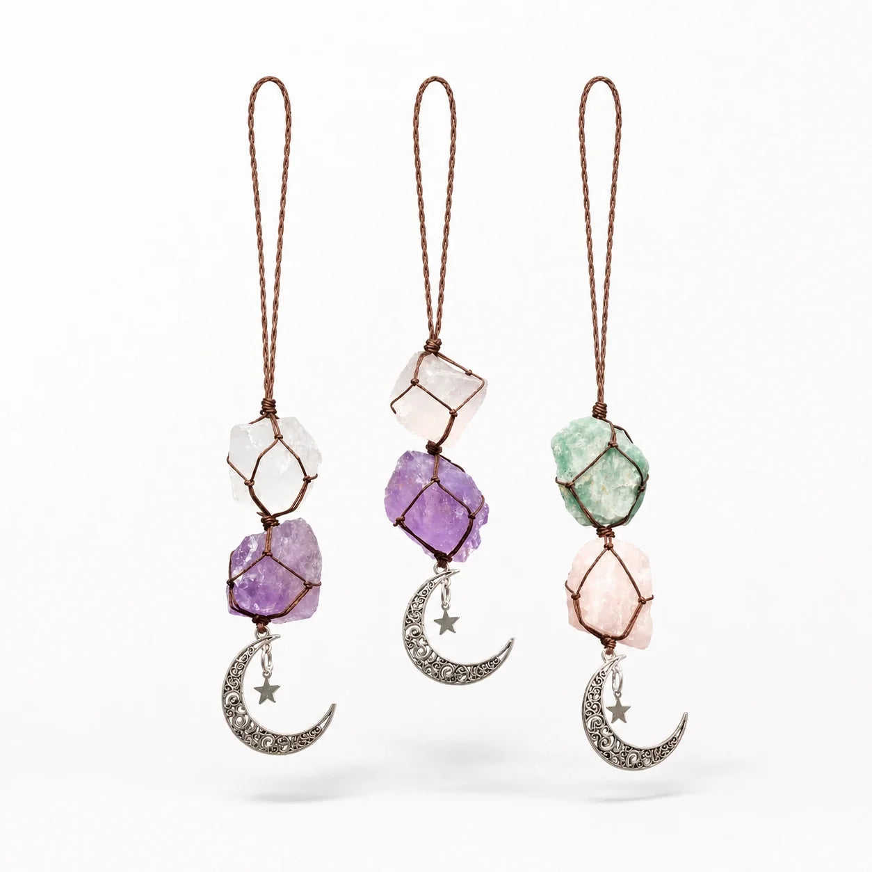 Celestial Crescent Crystal Charm studio product photo