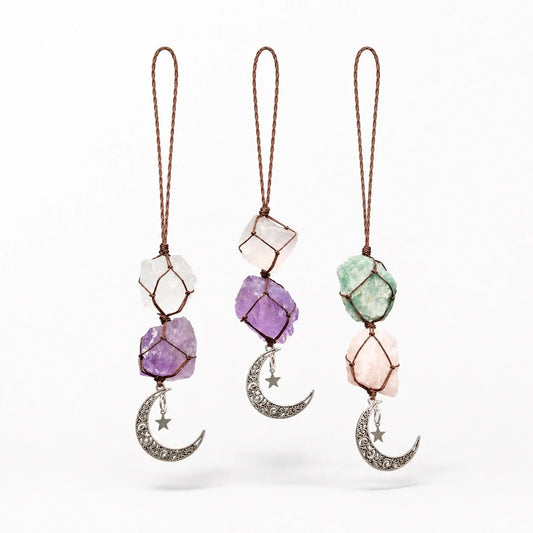 Celestial Crescent Crystal Charm studio product photo
