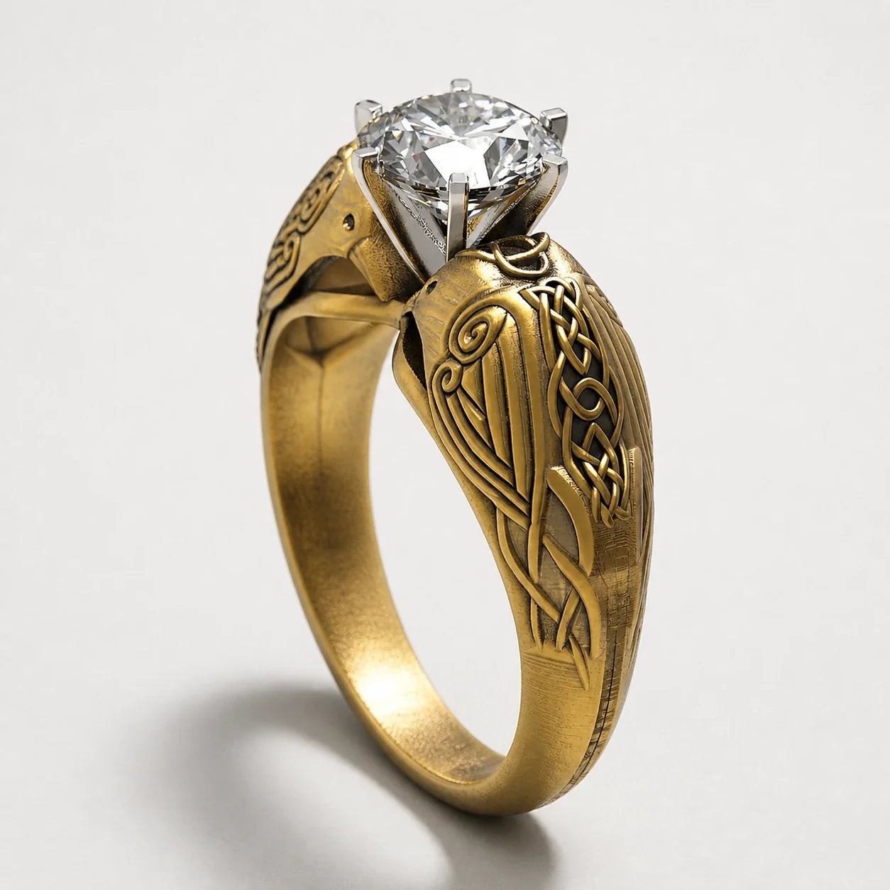 Celtic Crow Goddess Ring studio product photo