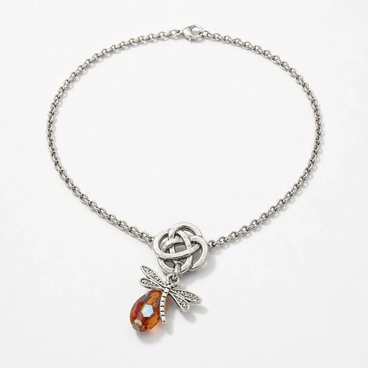 Celtic Dragonfly Knot Necklace studio product photo