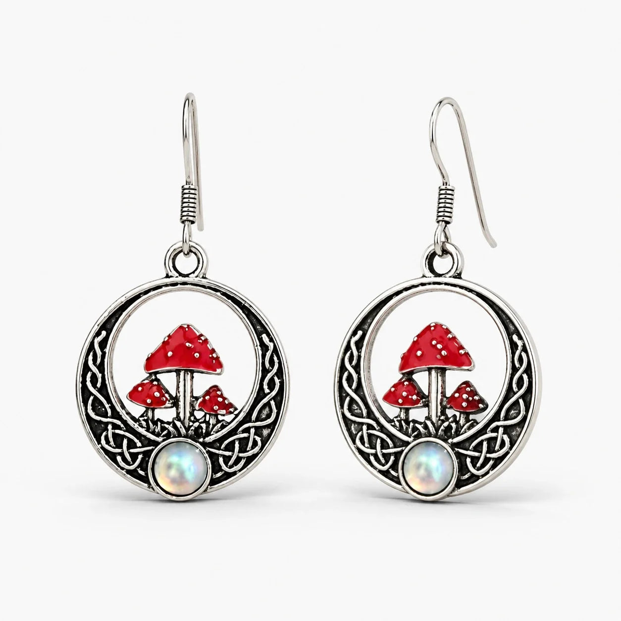 Celtic Grove Mushroom Earrings studio product photo