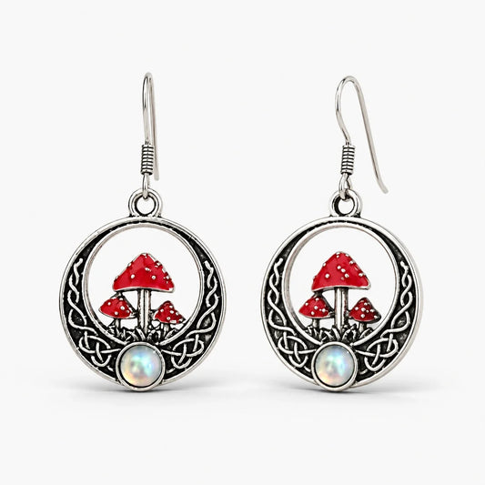Celtic Grove Mushroom Earrings studio product photo