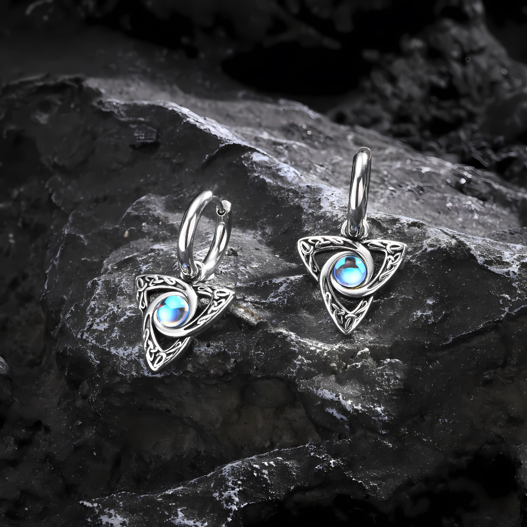 Celtic Knot Moonstone Earrings