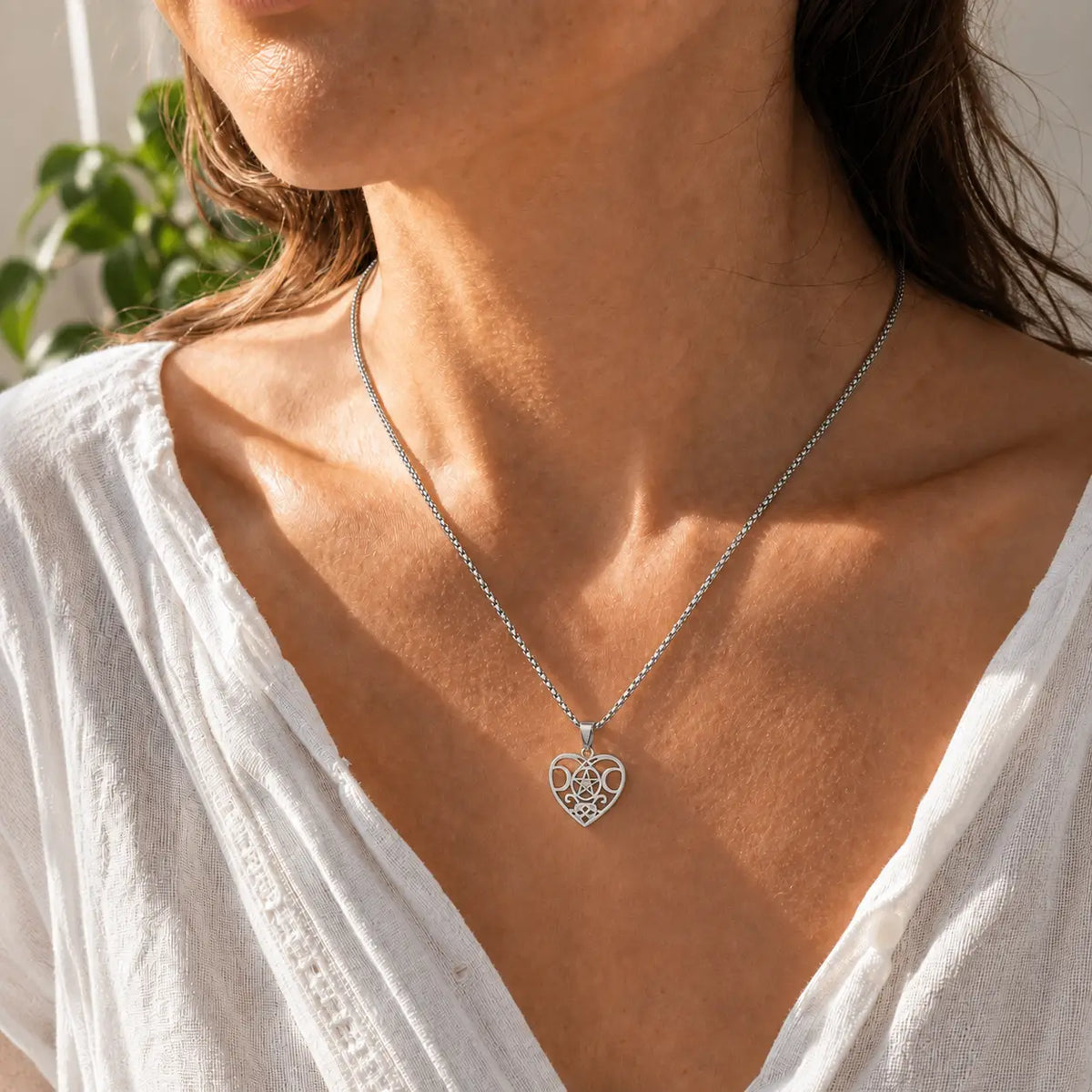 Triple Goddess Heart Necklace