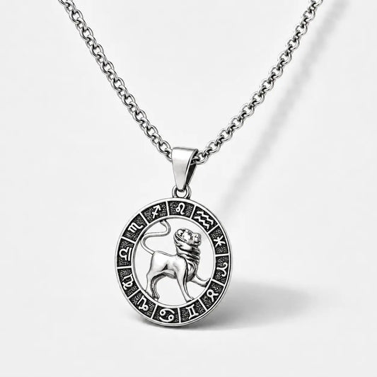 Zodiac Wheel Amulet Necklace