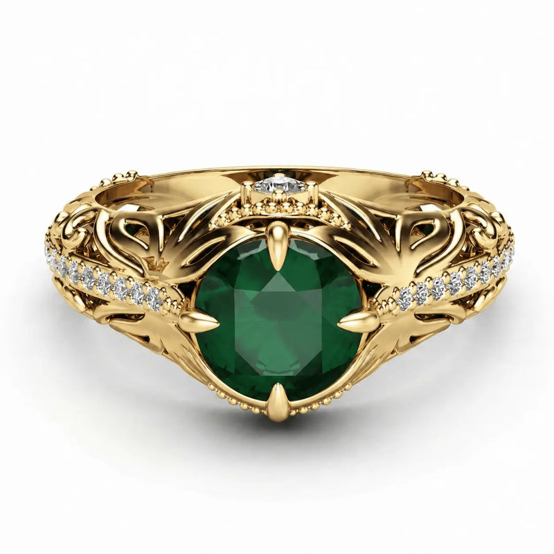 Emerald Grove Guardian Ring