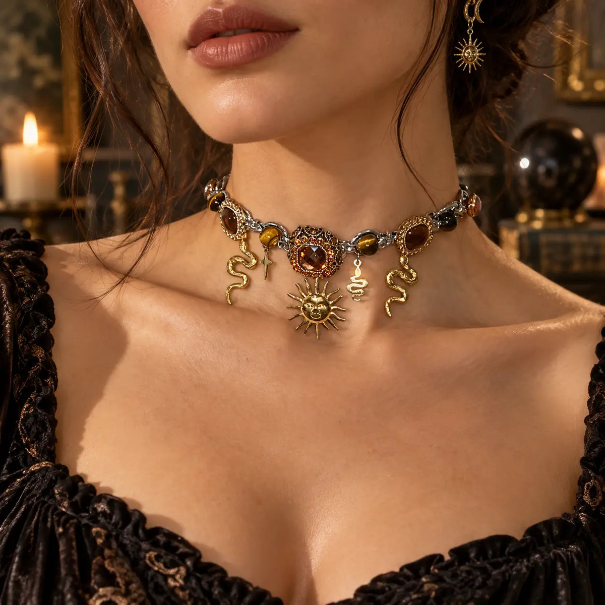 Sunfire Serpent Tiger Eye Necklace