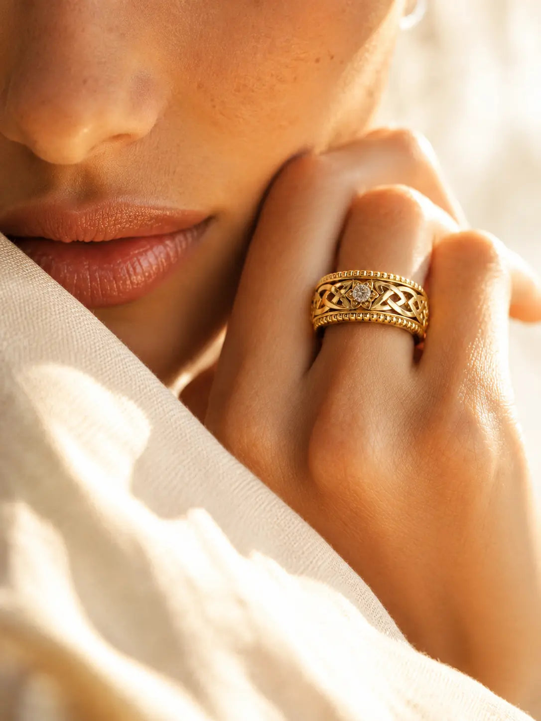 Celtic Flower Clarity Ring