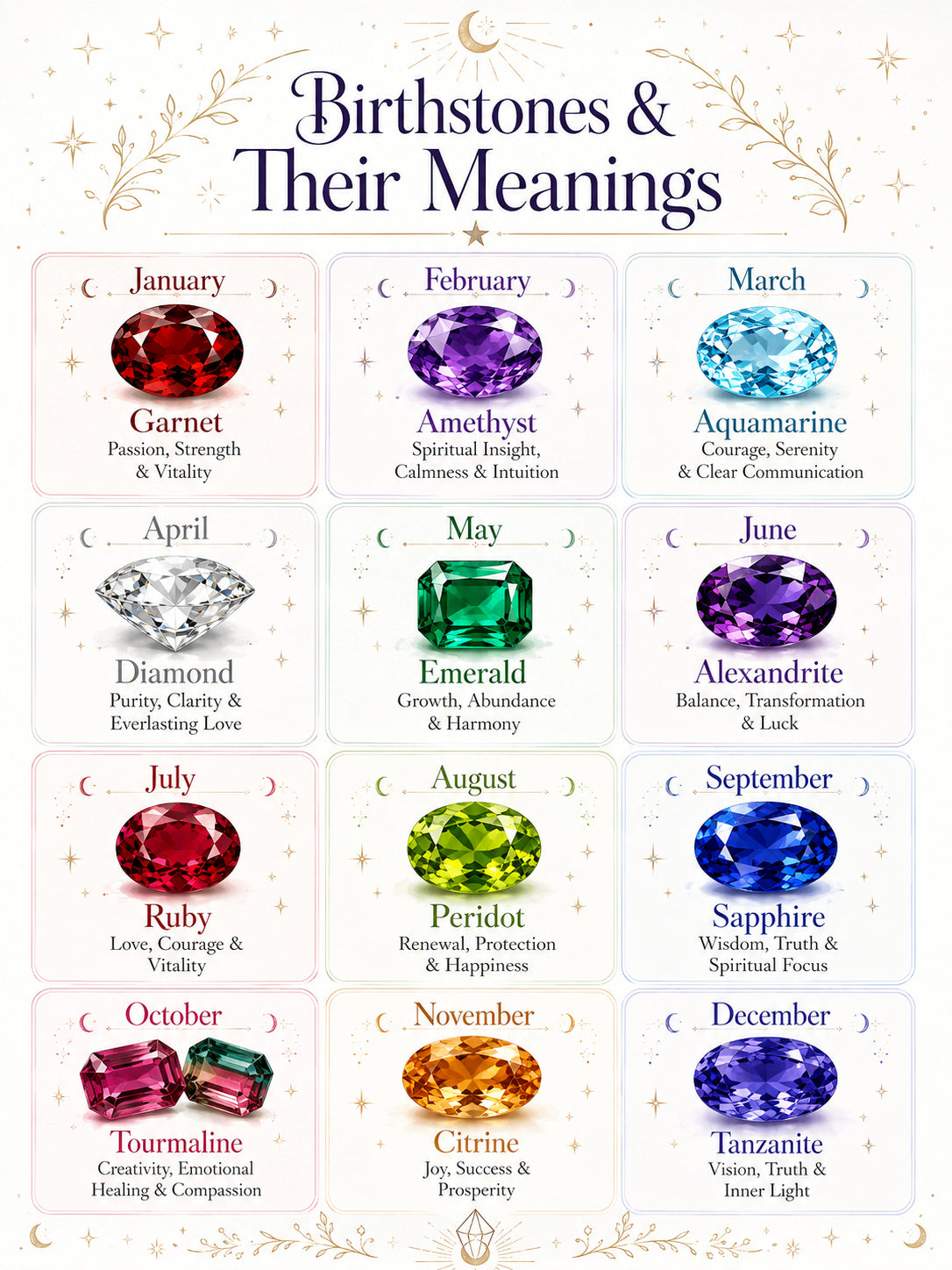 Birthstone Witches Knot Necklace