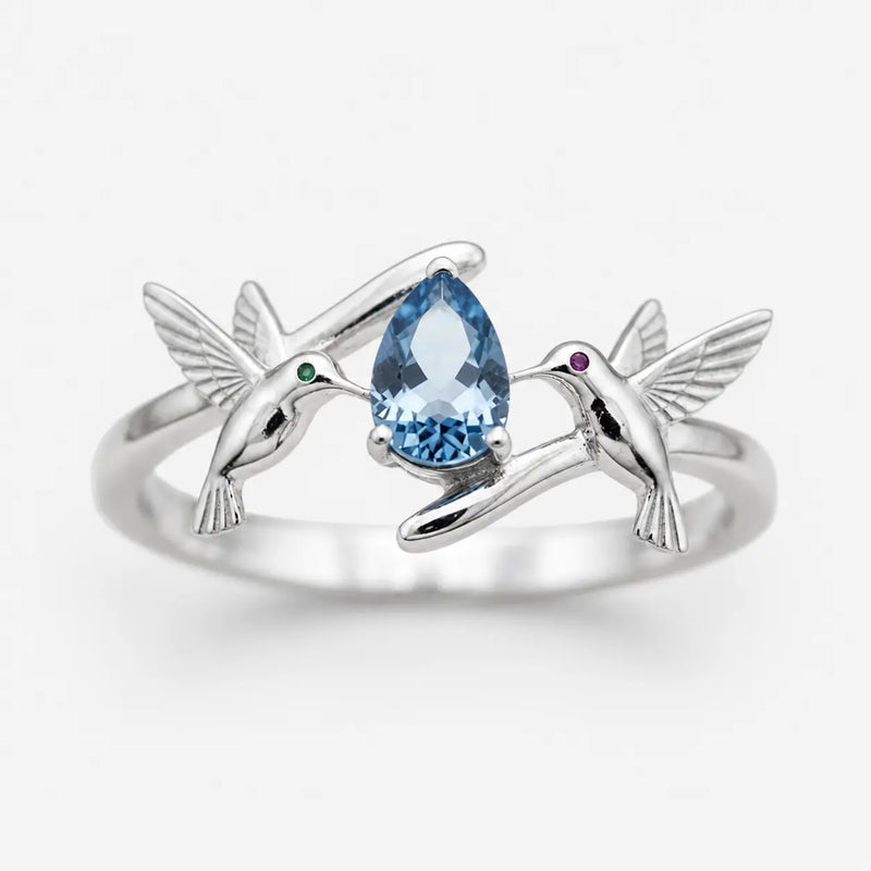 Twin Hummingbird Harmony Ring