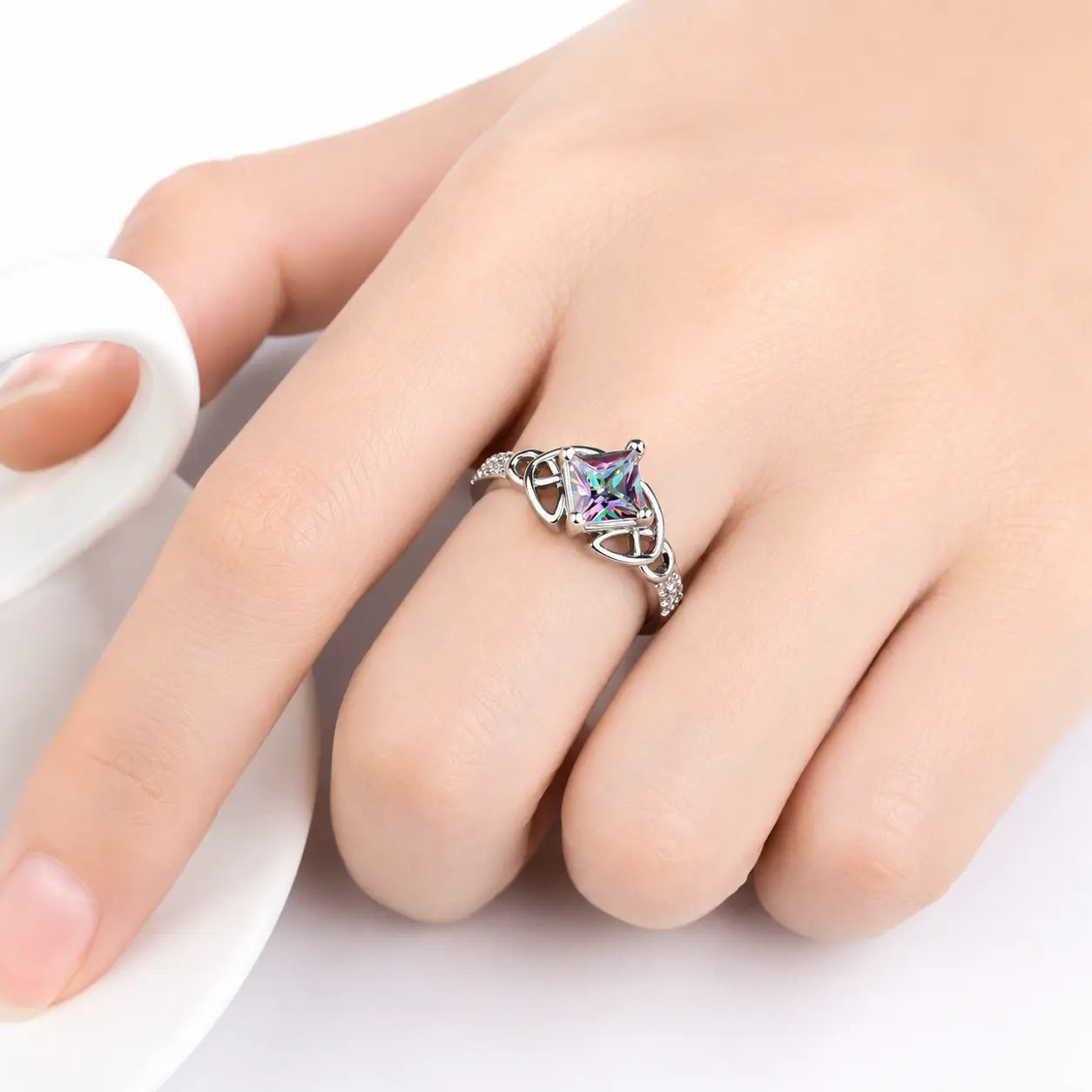 Rainbow Fire Topaz Ring