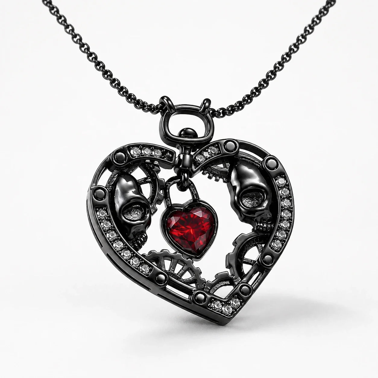 Clockwork Heart Love Necklace studio product photo