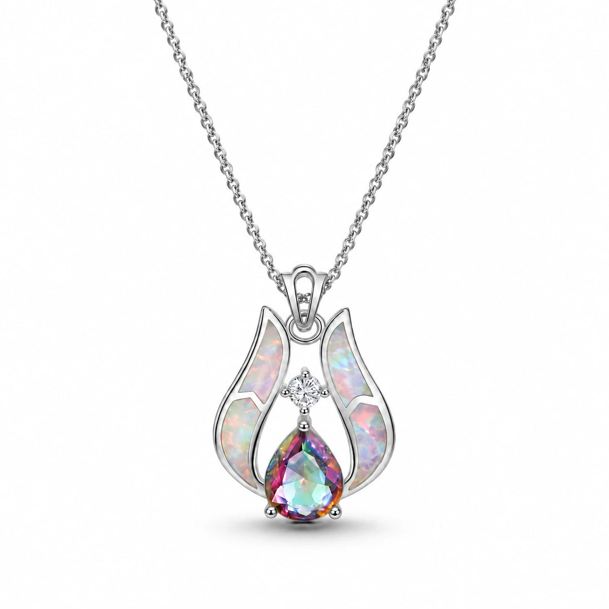 Opaline Teardrop Crystal Necklace studio product photo