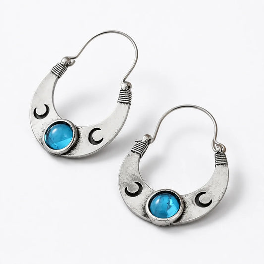 Crescent Goddess Moon Earrings studio product photo