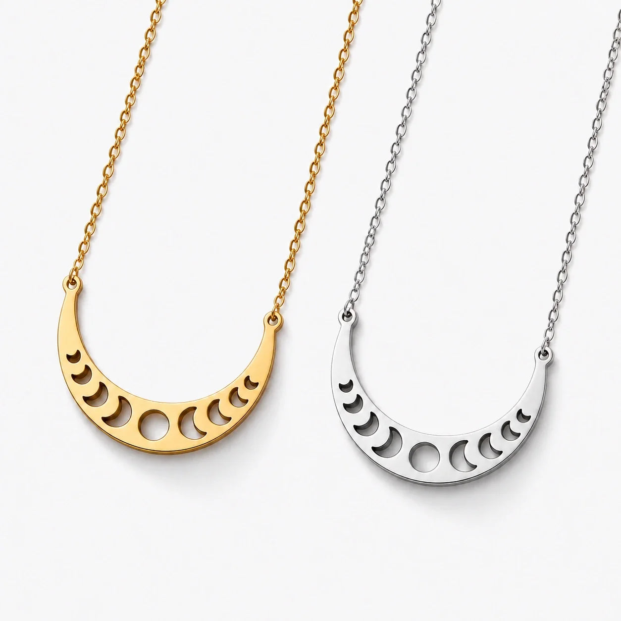 Crescent Moon Phase Necklace studio product photo