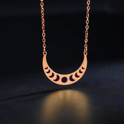 Lunar Phases Crescent Moon Necklace