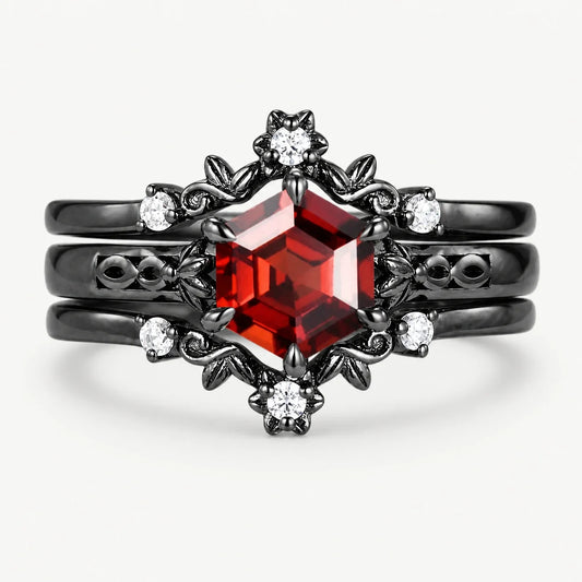 Crimson Covenant Ring Set studio product photo