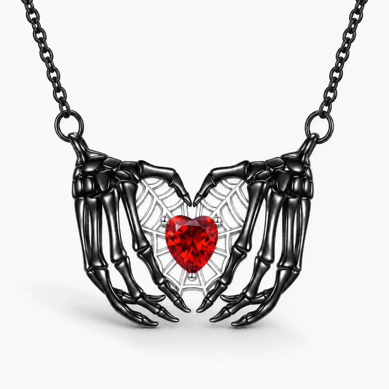 Crimson Heart Gothic Necklace studio product photo