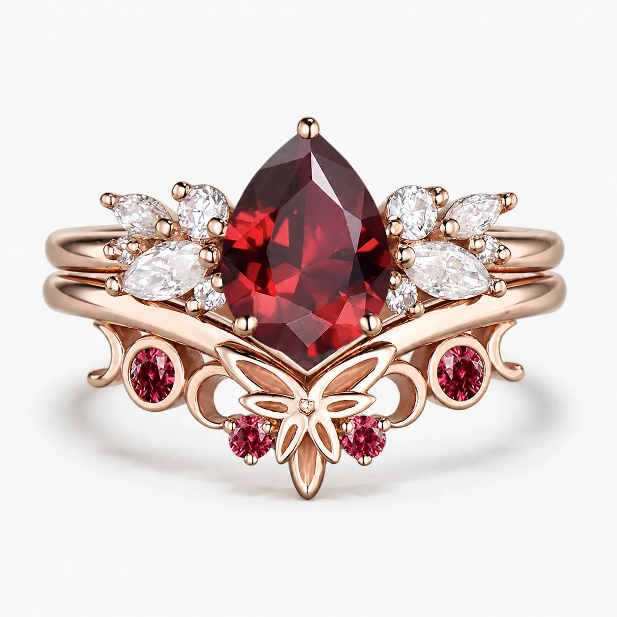Crimson Moonrise Witch Ring studio product photo