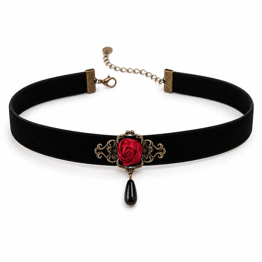 Crimson Night Rose Choker studio product photo