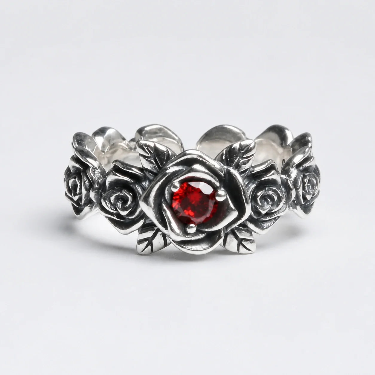 Crimson Rose Band Ring studio product photo