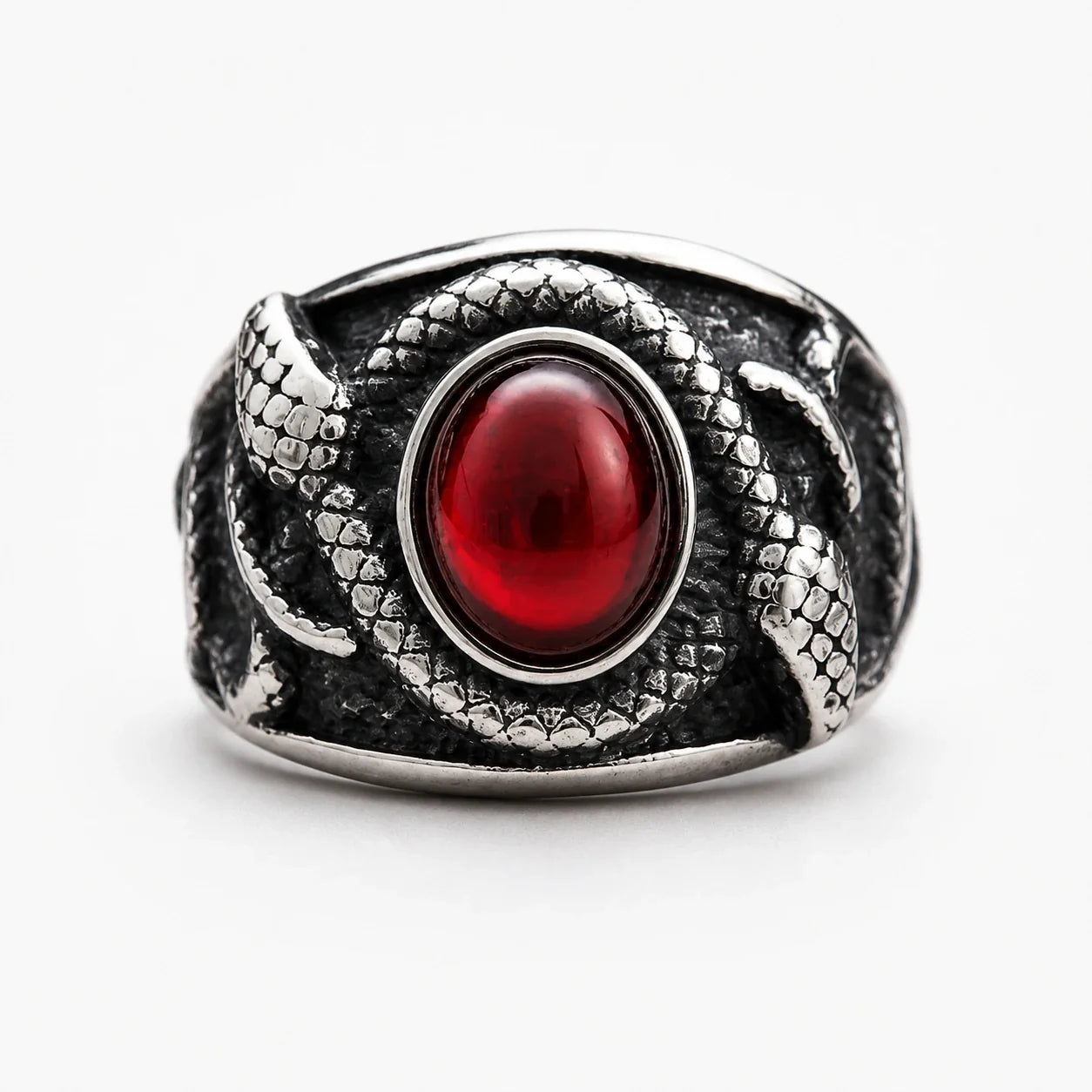 Crimson Serpent Guardian Ring studio product photo