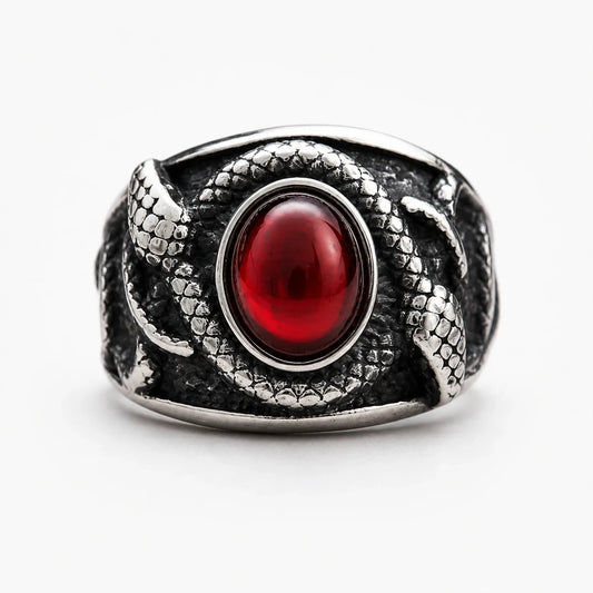 Crimson Serpent Guardian Ring studio product photo