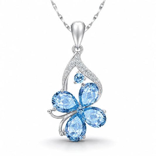 Crystal Clover Luck Necklace studio product photo