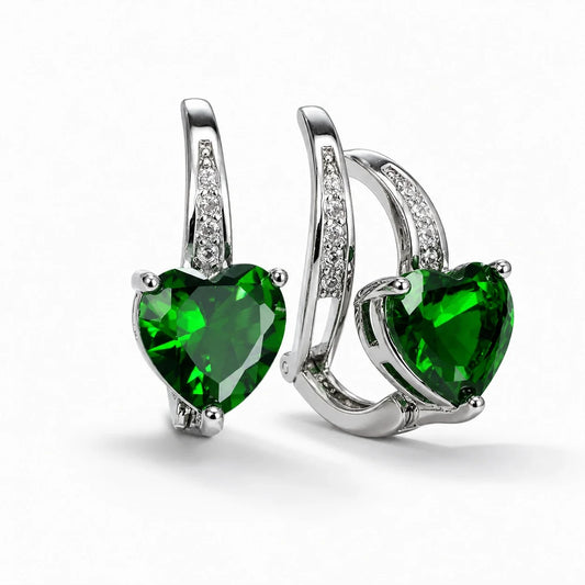 Crystal Heart Love Earrings studio product photo
