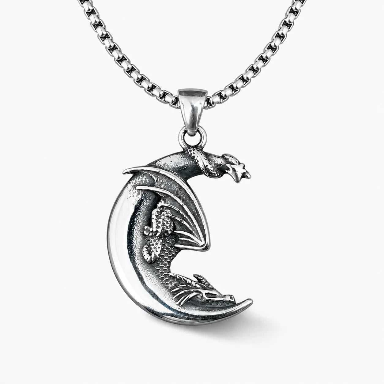 Dragon Crescent Moon Necklace