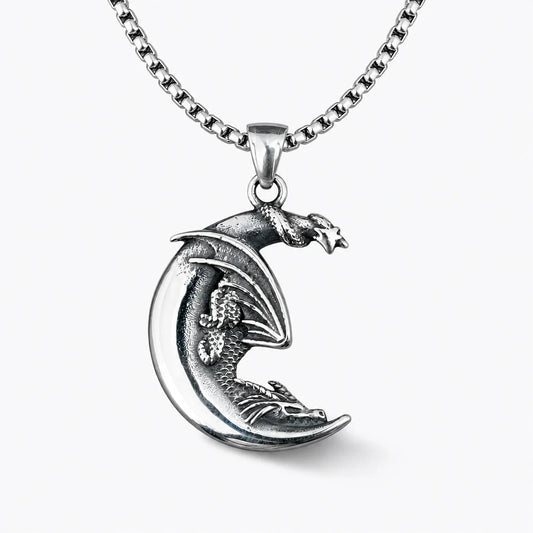 Dragon Crescent Moon Necklace