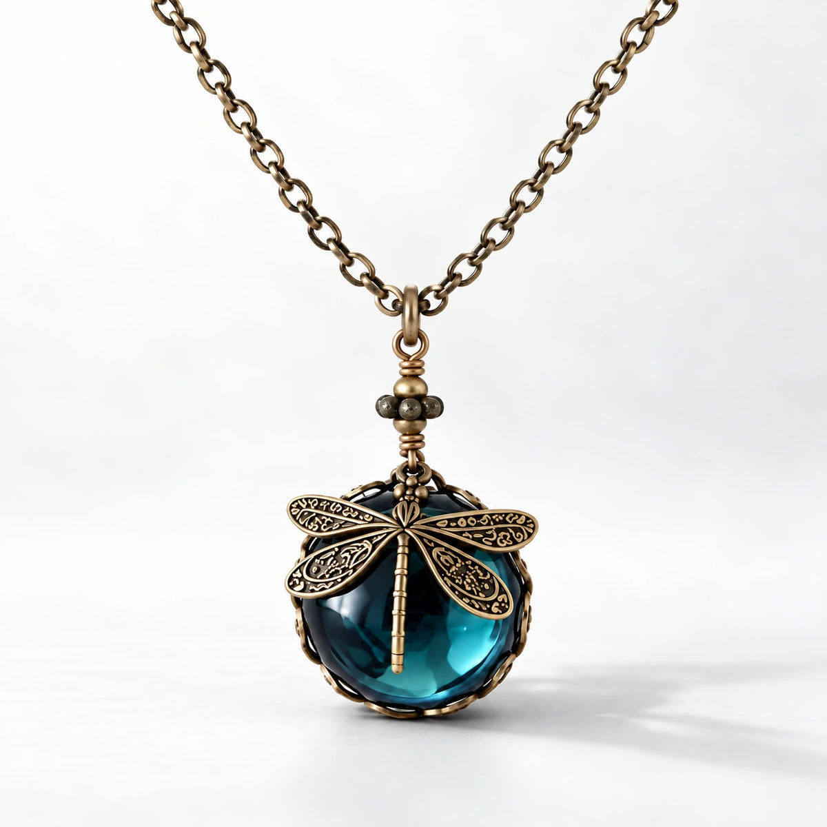 Dragonfly Crystal Drop Necklace studio product photo