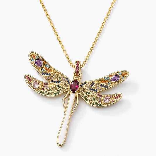 Dragonfly Dream Zircon Necklace studio product photo