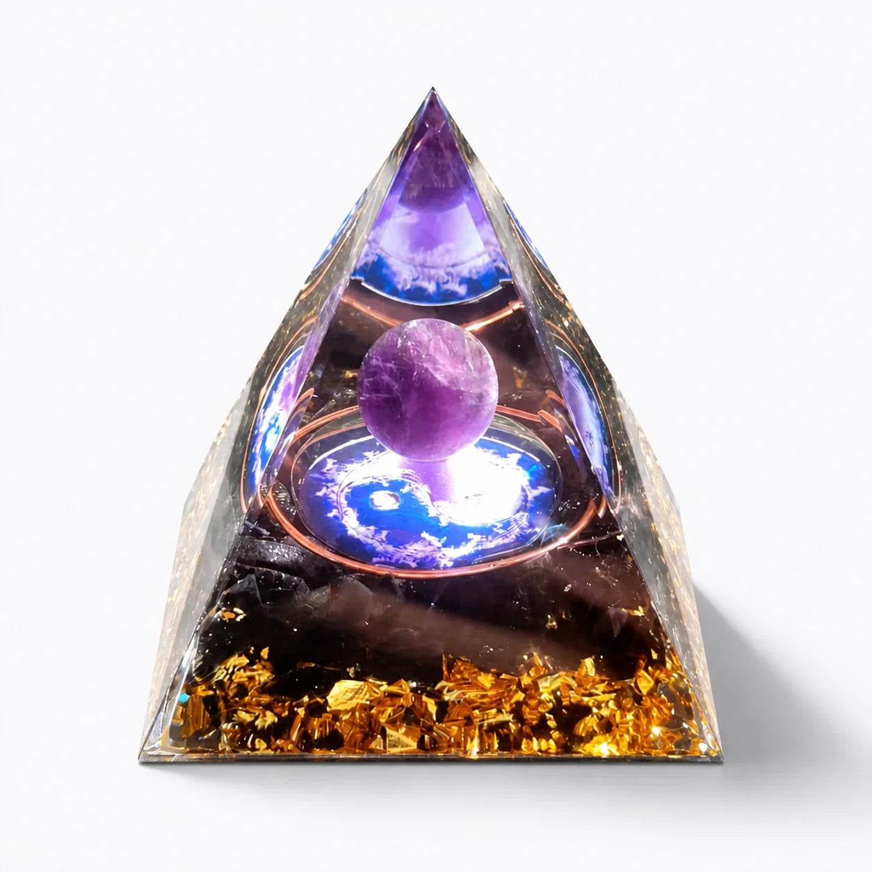 Duality Orgonite Energy Pyramid studio product photo