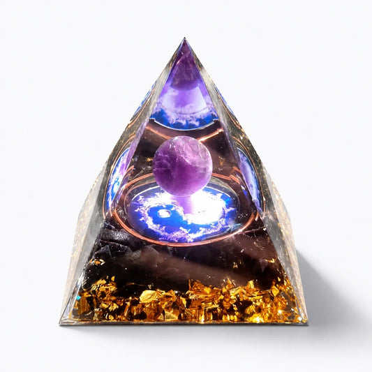 Duality Orgonite Energy Pyramid studio product photo