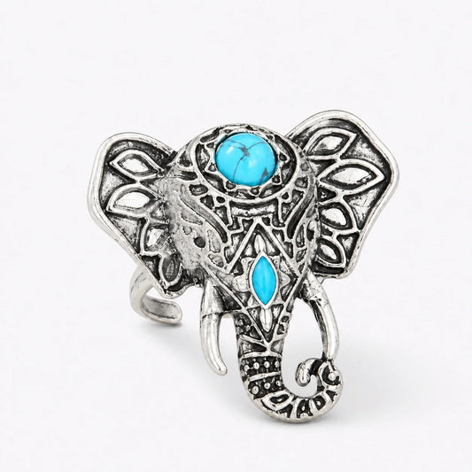 Elephant Spirit Turquoise Ring studio product photo