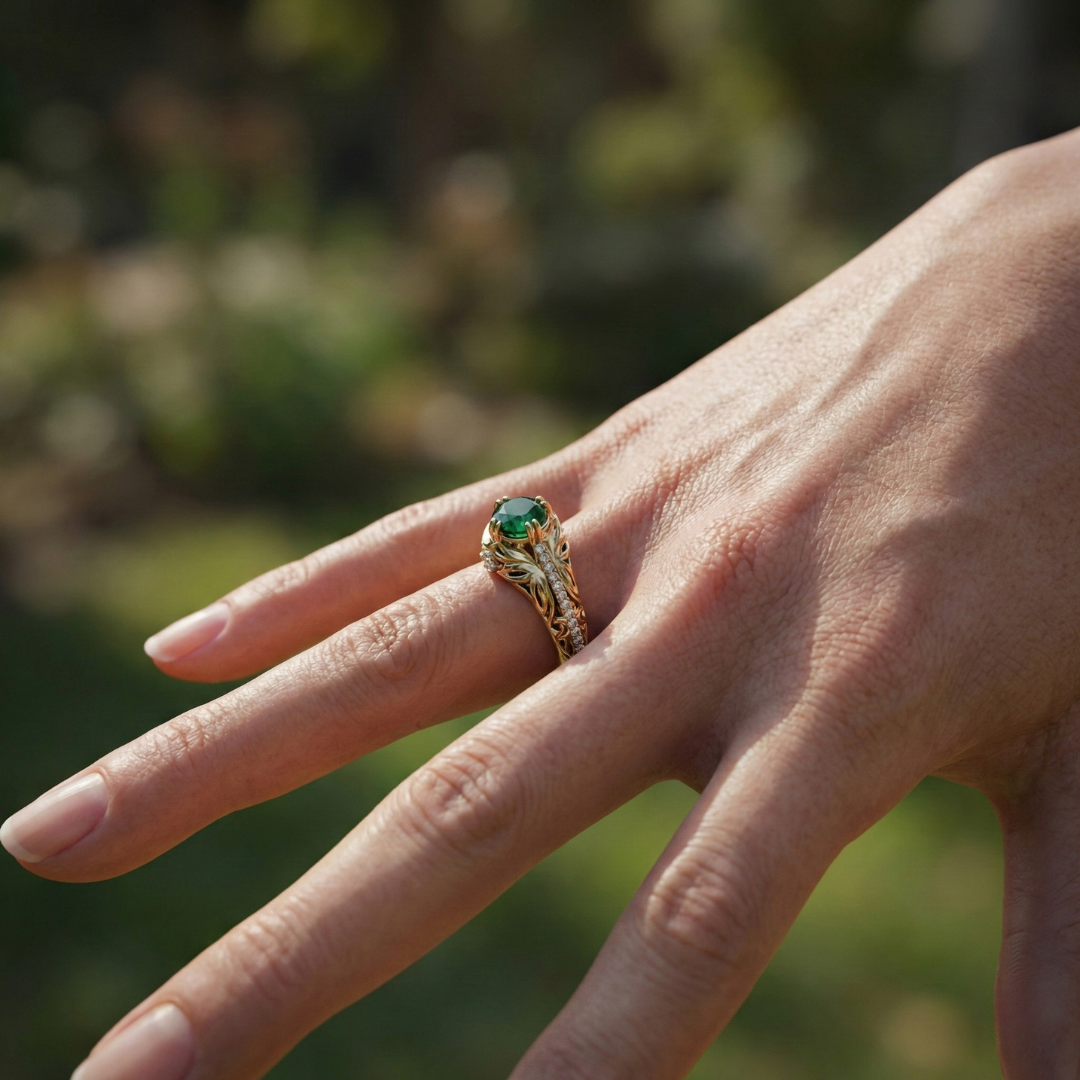 Emerald Grove Guardian Ring