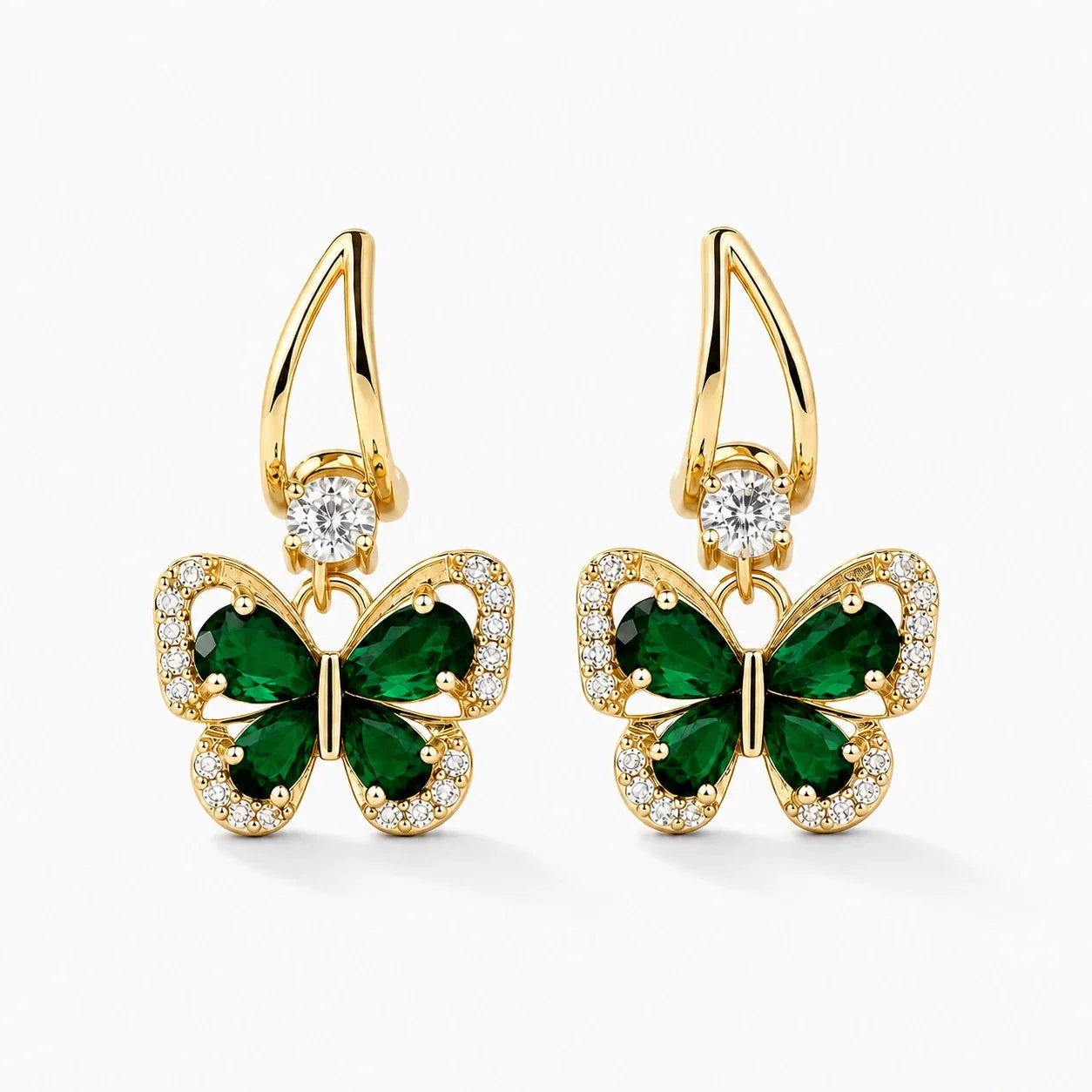 Emerald Butterfly Renewal Earrings studio product photo