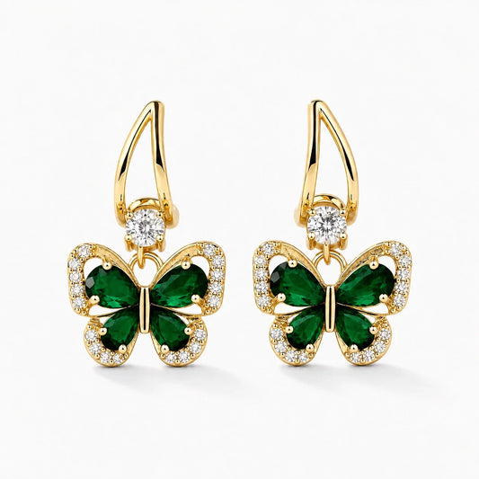 Emerald Butterfly Renewal Earrings studio product photo