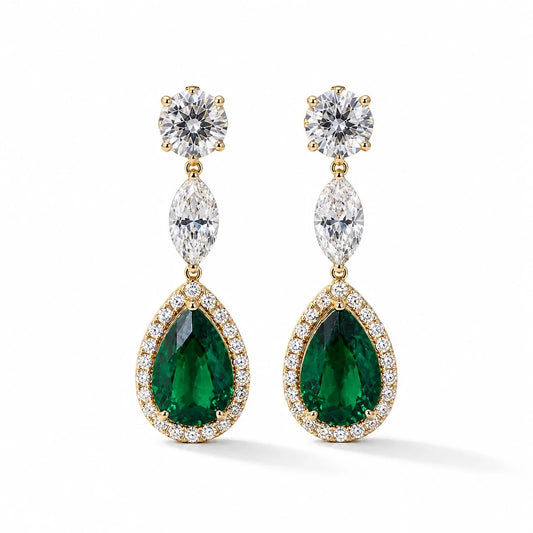 Emerald Gemlight Drop Earrings studio product photo